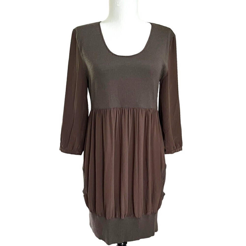 Tony Cohen Silk Wool Dress size 8 brown